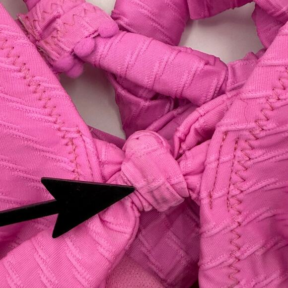 Jessica Simpson Tankini Top Size Small NWT Pretty in Pique Cross Back Pink Swim - Picture 4 of 16